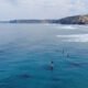 Aerial Footage Of Surfer Paddling Across The Sea With Scenic View Of The Mountains (Copy) - After Effects Version